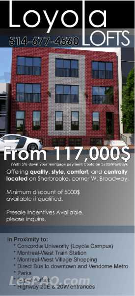 CONDO NEUF NDG Montreal-Ouest Monkland 